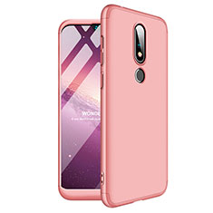 Hard Rigid Plastic Matte Finish Front and Back Cover Case 360 Degrees for Nokia 6.1 Plus Rose Gold