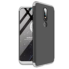 Hard Rigid Plastic Matte Finish Front and Back Cover Case 360 Degrees for Nokia 6.1 Plus Silver