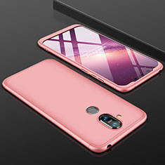 Hard Rigid Plastic Matte Finish Front and Back Cover Case 360 Degrees for Nokia 7.1 Plus Rose Gold