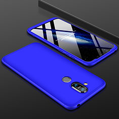 Hard Rigid Plastic Matte Finish Front and Back Cover Case 360 Degrees for Nokia X7 Blue