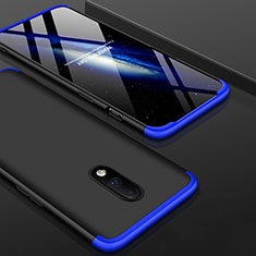 Hard Rigid Plastic Matte Finish Front and Back Cover Case 360 Degrees for OnePlus 7 Blue and Black