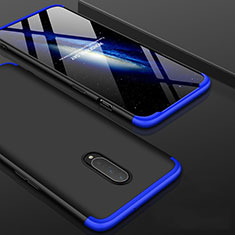Hard Rigid Plastic Matte Finish Front and Back Cover Case 360 Degrees for OnePlus 7 Pro Blue and Black