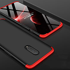 Hard Rigid Plastic Matte Finish Front and Back Cover Case 360 Degrees for OnePlus 7 Pro Red and Black