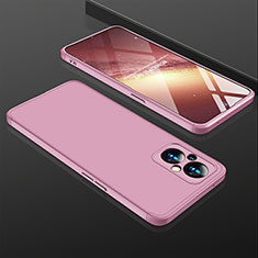 Hard Rigid Plastic Matte Finish Front and Back Cover Case 360 Degrees for OnePlus Nord N20 5G Rose Gold