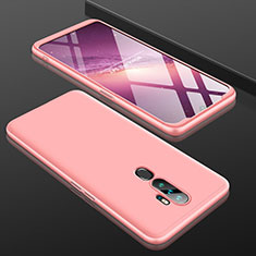 Hard Rigid Plastic Matte Finish Front and Back Cover Case 360 Degrees for Oppo A11 Rose Gold