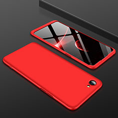 Hard Rigid Plastic Matte Finish Front and Back Cover Case 360 Degrees for Oppo A3 Red