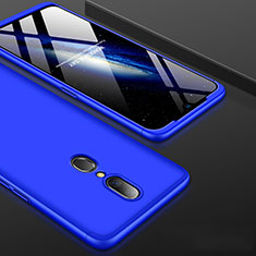 Hard Rigid Plastic Matte Finish Front and Back Cover Case 360 Degrees for Oppo A9 Blue