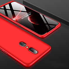 Hard Rigid Plastic Matte Finish Front and Back Cover Case 360 Degrees for Oppo A9X Red