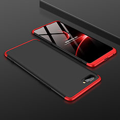 Hard Rigid Plastic Matte Finish Front and Back Cover Case 360 Degrees for Oppo AX5 Red and Black