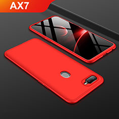 Hard Rigid Plastic Matte Finish Front and Back Cover Case 360 Degrees for Oppo AX7 Red