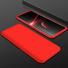 Hard Rigid Plastic Matte Finish Front and Back Cover Case 360 Degrees for Oppo Find X Red