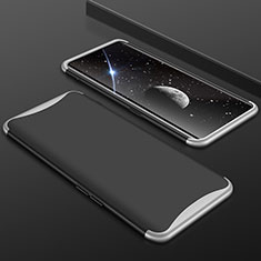 Hard Rigid Plastic Matte Finish Front and Back Cover Case 360 Degrees for Oppo Find X Silver