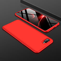 Hard Rigid Plastic Matte Finish Front and Back Cover Case 360 Degrees for Oppo K1 Red