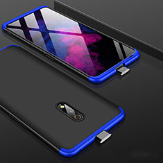 Hard Rigid Plastic Matte Finish Front and Back Cover Case 360 Degrees for Oppo K3 Blue and Black