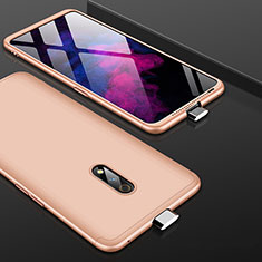 Hard Rigid Plastic Matte Finish Front and Back Cover Case 360 Degrees for Oppo K3 Gold