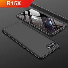 Hard Rigid Plastic Matte Finish Front and Back Cover Case 360 Degrees for Oppo R15X Black