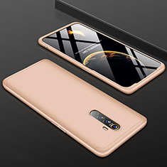 Hard Rigid Plastic Matte Finish Front and Back Cover Case 360 Degrees for Oppo Reno Ace Gold