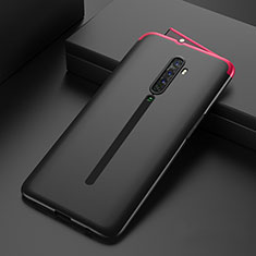 Hard Rigid Plastic Matte Finish Front and Back Cover Case 360 Degrees for Oppo Reno2 Red and Black