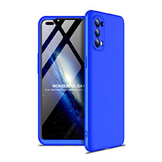 Hard Rigid Plastic Matte Finish Front and Back Cover Case 360 Degrees for Oppo Reno4 4G Blue