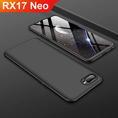 Hard Rigid Plastic Matte Finish Front and Back Cover Case 360 Degrees for Oppo RX17 Neo Black