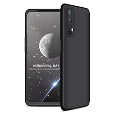 Hard Rigid Plastic Matte Finish Front and Back Cover Case 360 Degrees for Realme 7 Black