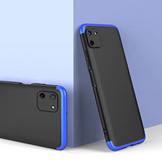 Hard Rigid Plastic Matte Finish Front and Back Cover Case 360 Degrees for Realme C11 Blue and Black
