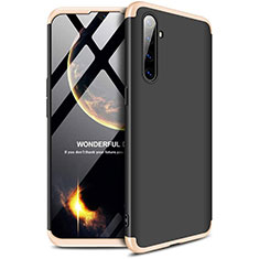 Hard Rigid Plastic Matte Finish Front and Back Cover Case 360 Degrees for Realme X2 Gold and Black