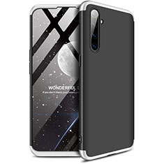 Hard Rigid Plastic Matte Finish Front and Back Cover Case 360 Degrees for Realme X2 Silver and Black