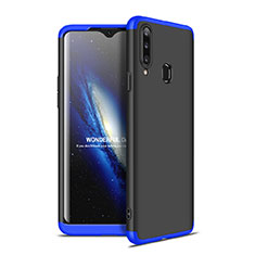Hard Rigid Plastic Matte Finish Front and Back Cover Case 360 Degrees for Samsung Galaxy A20s Blue and Black