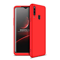 Hard Rigid Plastic Matte Finish Front and Back Cover Case 360 Degrees for Samsung Galaxy A20s Red