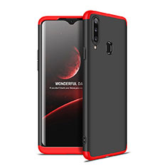 Hard Rigid Plastic Matte Finish Front and Back Cover Case 360 Degrees for Samsung Galaxy A20s Red and Black