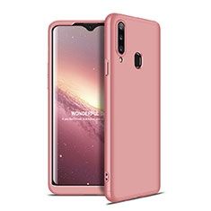 Hard Rigid Plastic Matte Finish Front and Back Cover Case 360 Degrees for Samsung Galaxy A20s Rose Gold