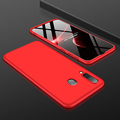 Hard Rigid Plastic Matte Finish Front and Back Cover Case 360 Degrees for Samsung Galaxy A30 Red