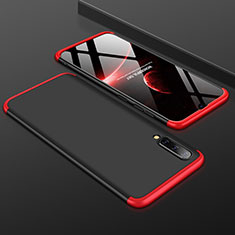 Hard Rigid Plastic Matte Finish Front and Back Cover Case 360 Degrees for Samsung Galaxy A50S Red and Black