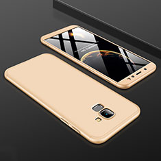 Hard Rigid Plastic Matte Finish Front and Back Cover Case 360 Degrees for Samsung Galaxy A6 (2018) Dual SIM Gold