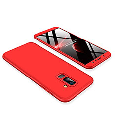 Hard Rigid Plastic Matte Finish Front and Back Cover Case 360 Degrees for Samsung Galaxy A6 Plus Red