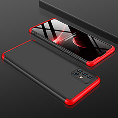 Hard Rigid Plastic Matte Finish Front and Back Cover Case 360 Degrees for Samsung Galaxy A71 5G Red and Black