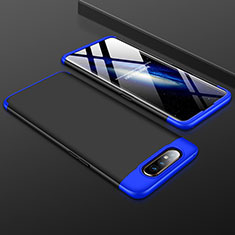 Hard Rigid Plastic Matte Finish Front and Back Cover Case 360 Degrees for Samsung Galaxy A80 Blue and Black