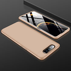 Hard Rigid Plastic Matte Finish Front and Back Cover Case 360 Degrees for Samsung Galaxy A80 Gold