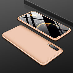 Hard Rigid Plastic Matte Finish Front and Back Cover Case 360 Degrees for Samsung Galaxy A90 5G Gold