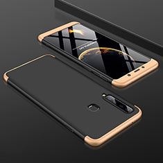 Hard Rigid Plastic Matte Finish Front and Back Cover Case 360 Degrees for Samsung Galaxy A9s Gold and Black