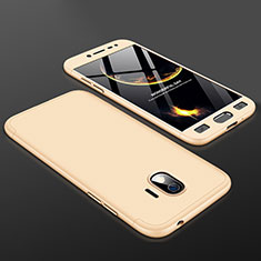 Hard Rigid Plastic Matte Finish Front and Back Cover Case 360 Degrees for Samsung Galaxy Grand Prime Pro (2018) Gold