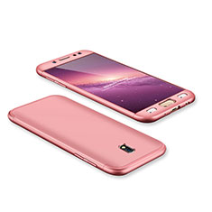 Hard Rigid Plastic Matte Finish Front and Back Cover Case 360 Degrees for Samsung Galaxy J7 Pro Rose Gold