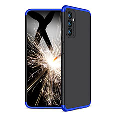Hard Rigid Plastic Matte Finish Front and Back Cover Case 360 Degrees for Samsung Galaxy M13 4G Blue and Black