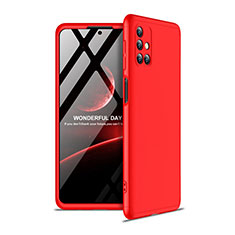 Hard Rigid Plastic Matte Finish Front and Back Cover Case 360 Degrees for Samsung Galaxy M31s Red