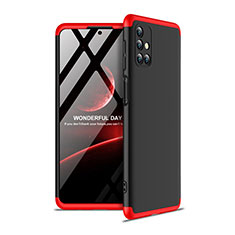 Hard Rigid Plastic Matte Finish Front and Back Cover Case 360 Degrees for Samsung Galaxy M31s Red and Black