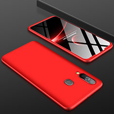Hard Rigid Plastic Matte Finish Front and Back Cover Case 360 Degrees for Samsung Galaxy M40 Red
