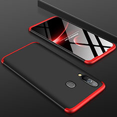 Hard Rigid Plastic Matte Finish Front and Back Cover Case 360 Degrees for Samsung Galaxy M40 Red and Black