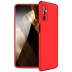 Hard Rigid Plastic Matte Finish Front and Back Cover Case 360 Degrees for Samsung Galaxy M52 5G Red