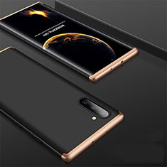 Hard Rigid Plastic Matte Finish Front and Back Cover Case 360 Degrees for Samsung Galaxy Note 10 5G Gold and Black
